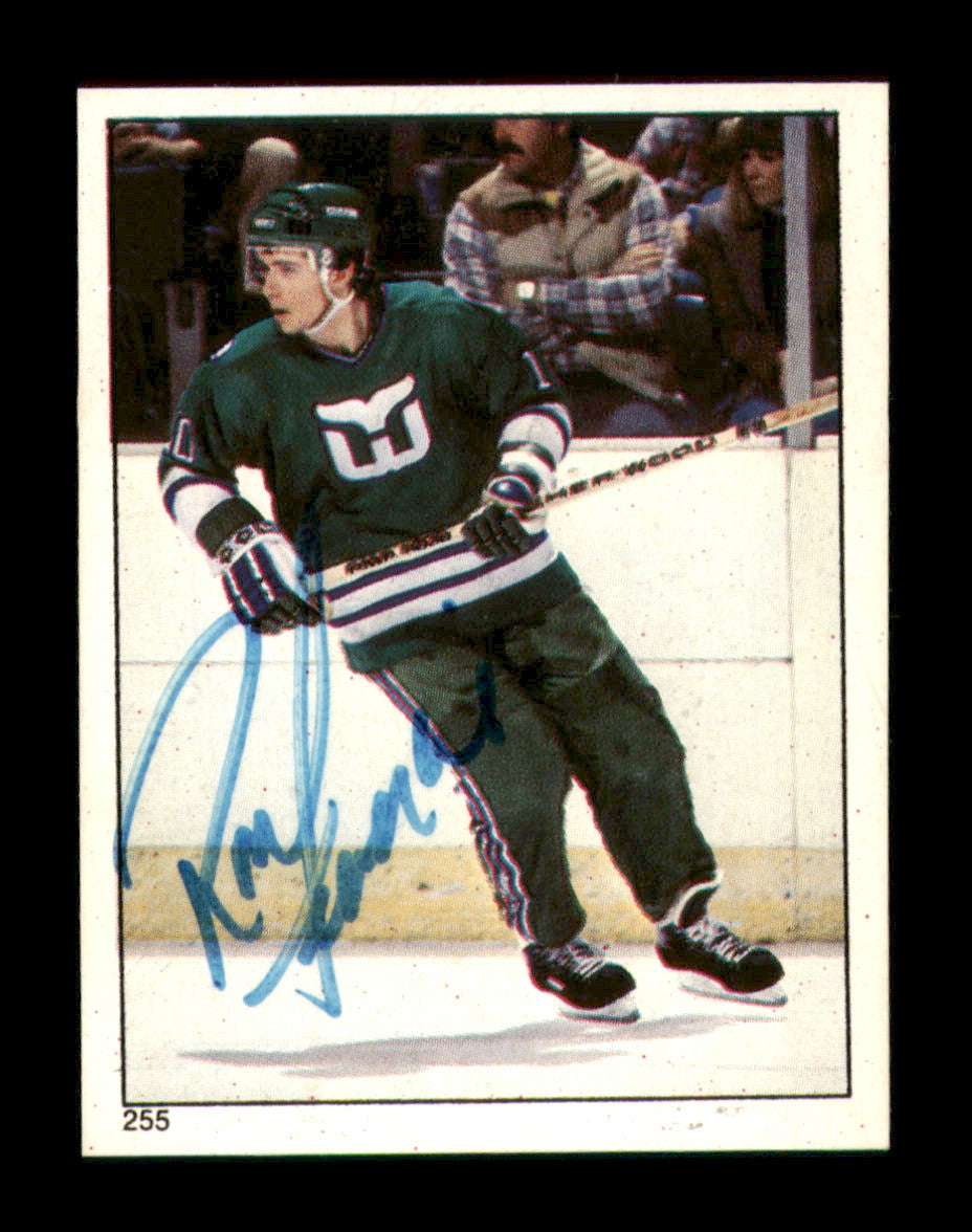 Ron Francis Autographed 1983-84 Topps Stickers Card #255 Hartford Whalers SKU #251565