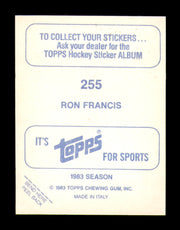 Ron Francis Autographed 1983-84 Topps Stickers Card #255 Hartford Whalers SKU #251565