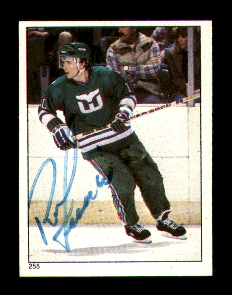 Ron Francis Autographed 1983-84 Topps Stickers Card #255 Hartford Whalers SKU #251566