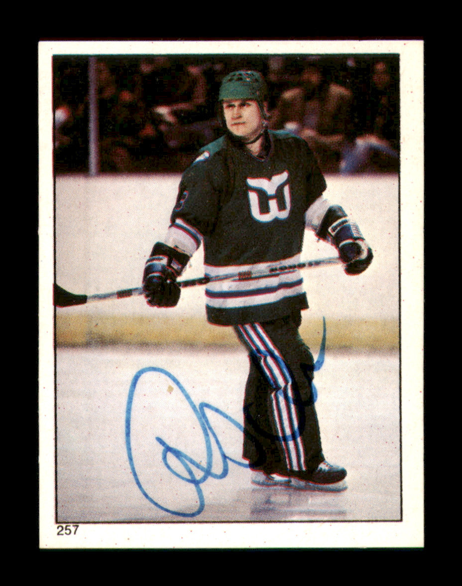 Risto Siltanen Autographed 1983-84 Topps Stickers Card #257 Hartford Whalers SKU #251567