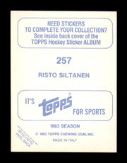 Risto Siltanen Autographed 1983-84 Topps Stickers Card #257 Hartford Whalers SKU #251568