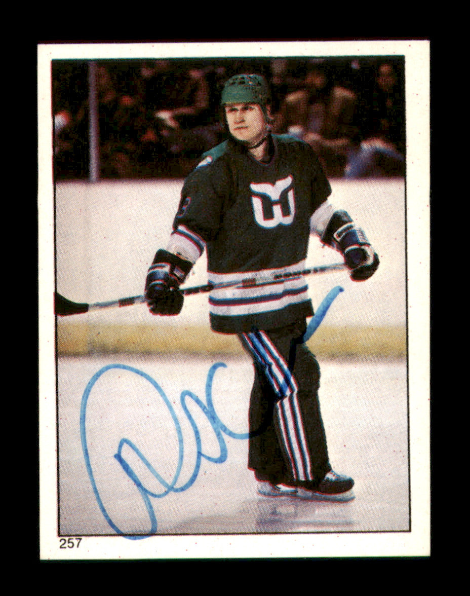 Risto Siltanen Autographed 1983-84 Topps Stickers Card #257 Hartford Whalers SKU #251569
