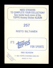Risto Siltanen Autographed 1983-84 Topps Stickers Card #257 Hartford Whalers SKU #251569