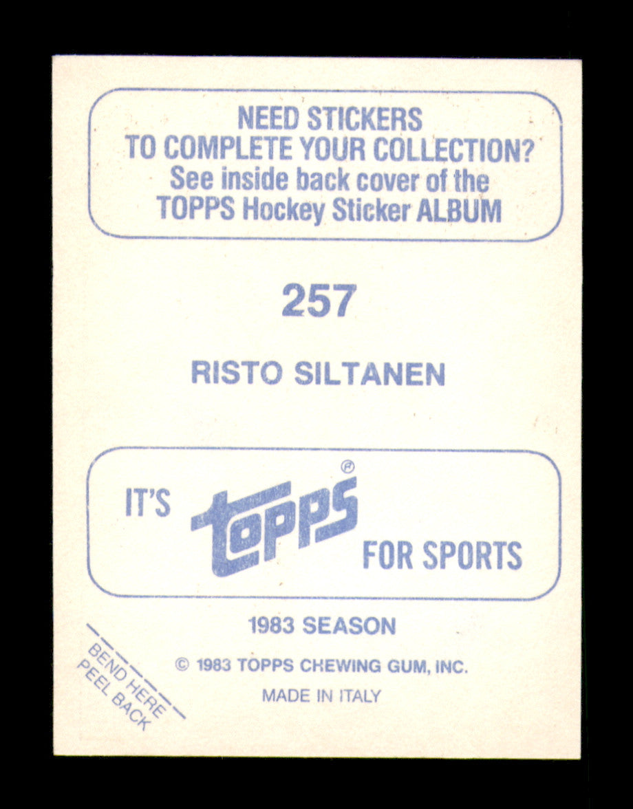 Risto Siltanen Autographed 1983-84 Topps Stickers Card #257 Hartford Whalers SKU #251569