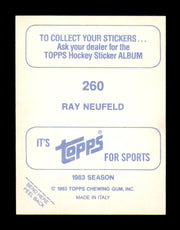Ray Neufeld Autographed 1983-84 Topps Stickers Rookie Card #260 Hartford Whalers SKU #251571