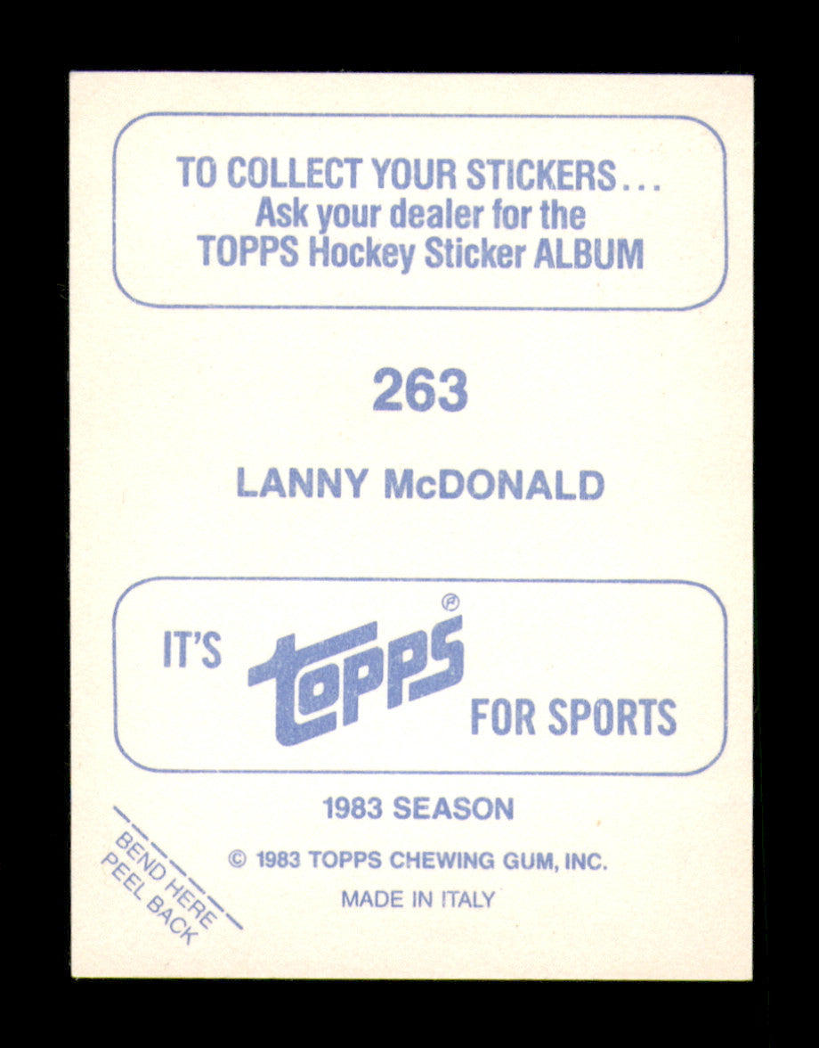 Lanny McDonald Autographed 1983-84 Topps Stickers Card #263 Calgary Flames SKU #251572