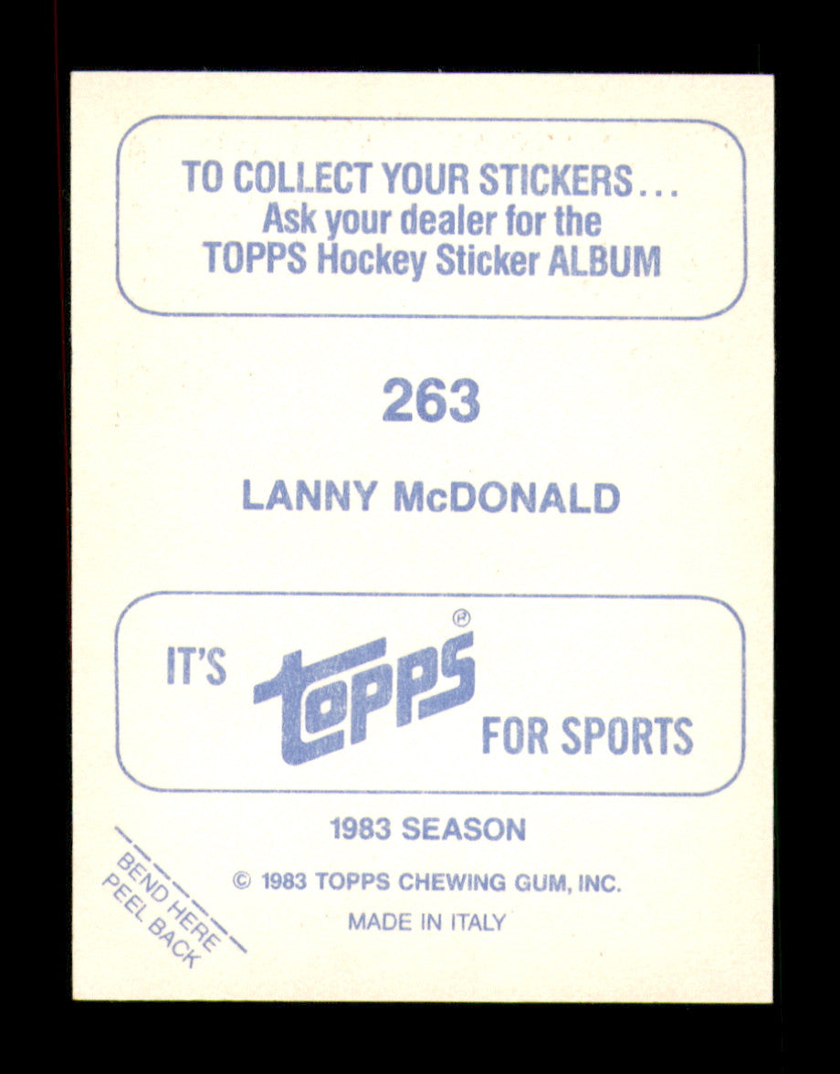 Lanny McDonald Autographed 1983-84 Topps Stickers Card #263 Calgary Flames SKU #251573