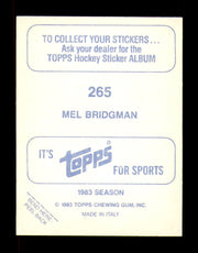 Mel Bridgman Autographed 1983-84 Topps Stickers Card #265 Calgary Flames SKU #251574
