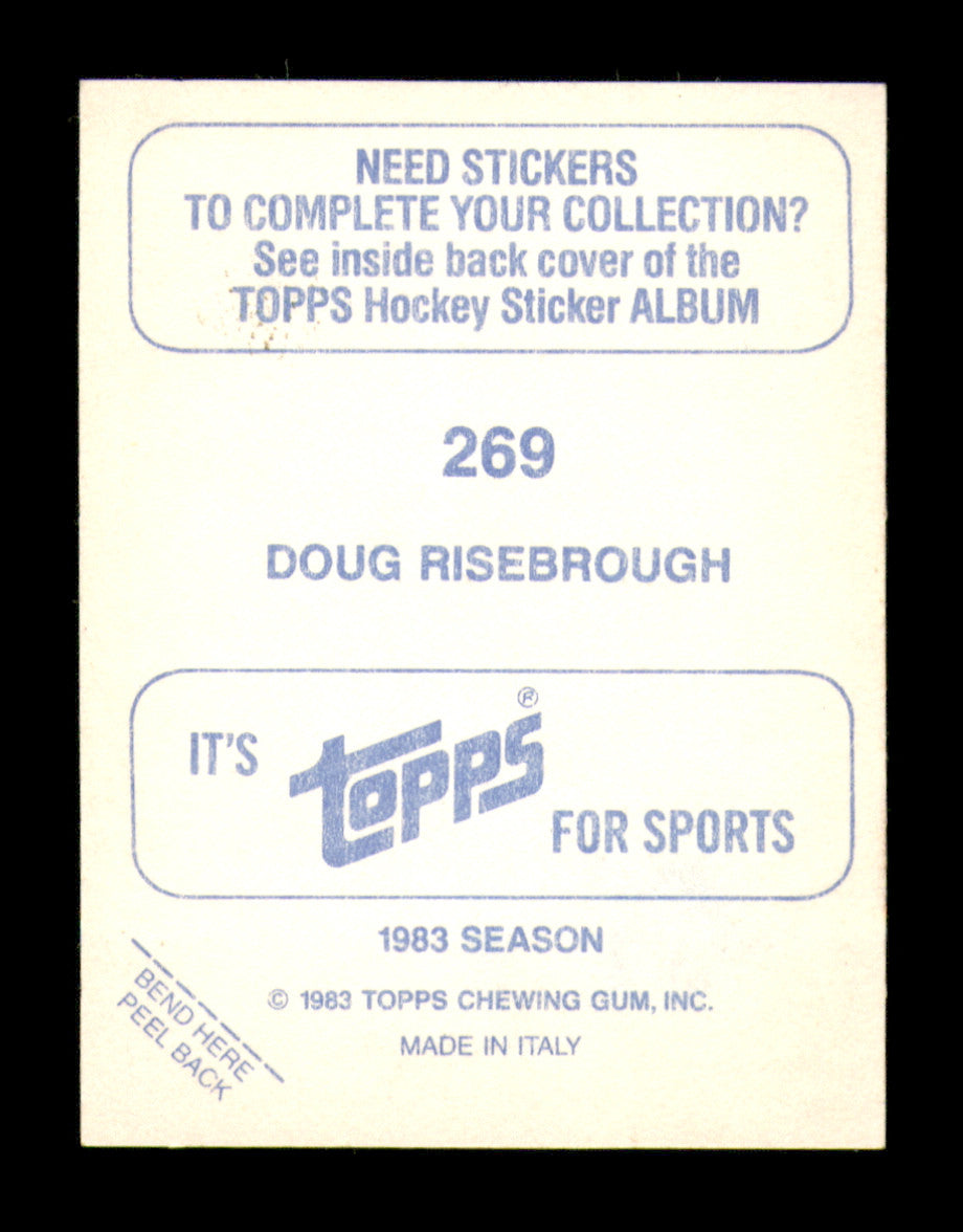 Doug Risebrough Autographed 1983-84 Topps Stickers Card #269 Calgary Flames SKU #251576