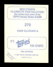 Kari Eloranta Autographed 1983-84 Topps Stickers Rookie Card #270 Calgary Flames SKU #251577