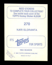 Kari Eloranta Autographed 1983-84 Topps Stickers Rookie Card #270 Calgary Flames SKU #251578