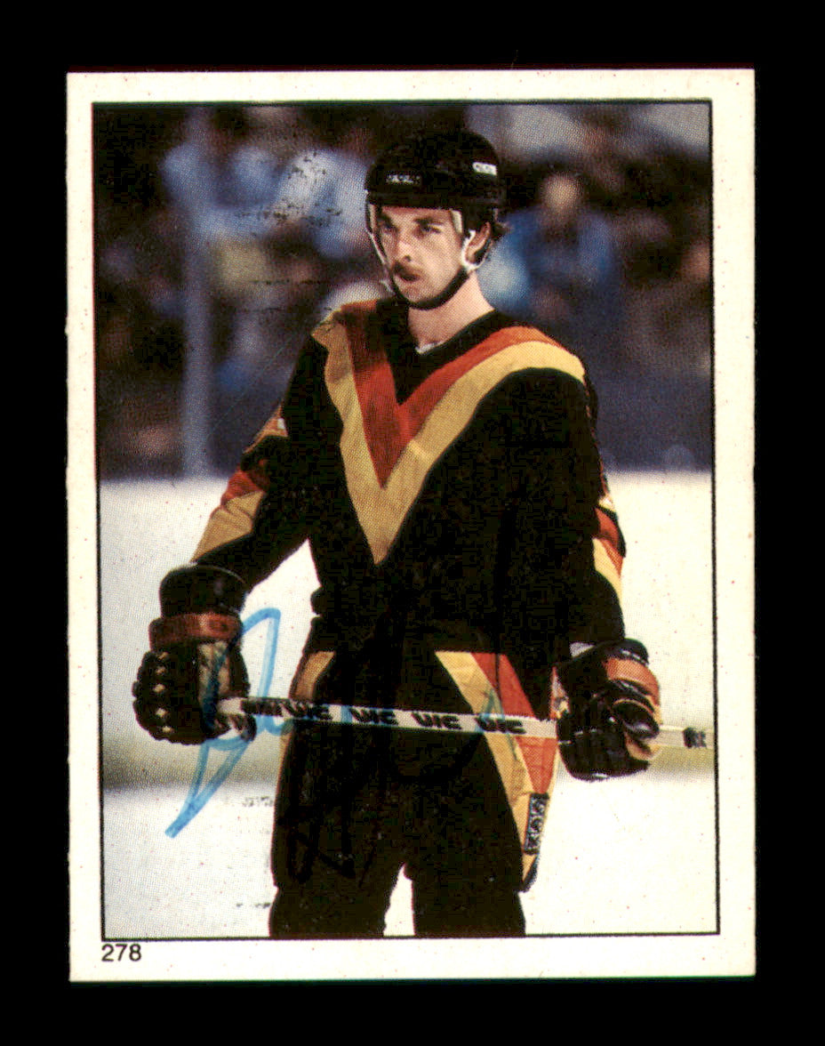 Doug Halward Autographed 1983-84 Topps Stickers Card #278 Vancouver Canucks SKU #251581