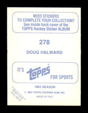 Doug Halward Autographed 1983-84 Topps Stickers Card #278 Vancouver Canucks SKU #251581