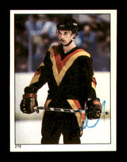 Doug Halward Autographed 1983-84 Topps Stickers Card #278 Vancouver Canucks SKU #251582