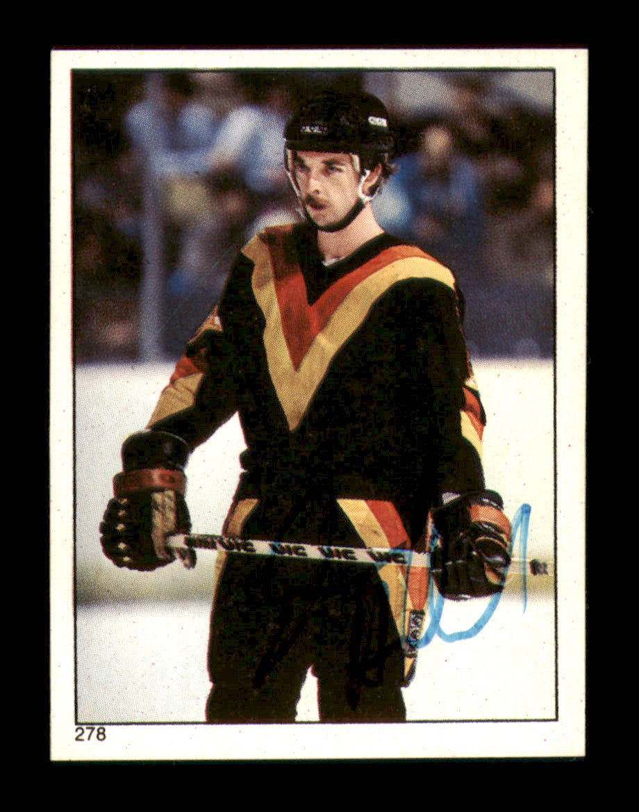 Doug Halward Autographed 1983-84 Topps Stickers Card #278 Vancouver Canucks SKU #251582