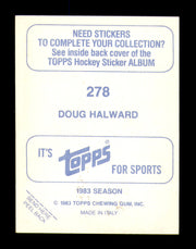 Doug Halward Autographed 1983-84 Topps Stickers Card #278 Vancouver Canucks SKU #251582