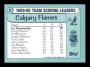 Joe Nieuwendyk Autographed 1990-91 Topps Scoring Leaders Card #8 Calgary Flames SKU #251598