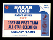 Hakan Loob Autographed 1988-89 Topps Stickers Card #3 Calgary Flames SKU #251604