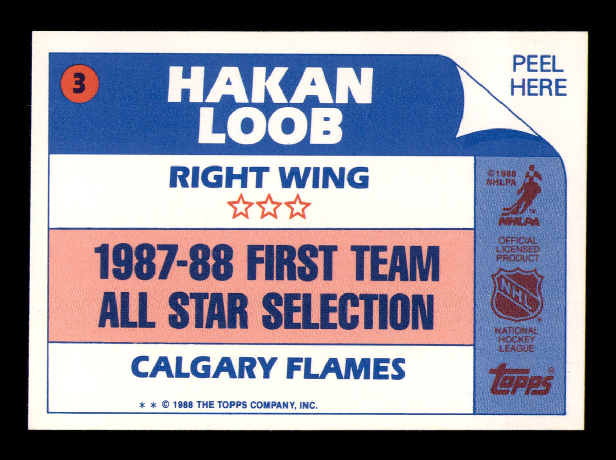 Hakan Loob Autographed 1988-89 Topps Stickers Card #3 Calgary Flames SKU #251604