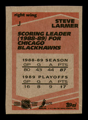 Steve Larmer Autographed 1989-90 Topps Box Bottoms Card #J Chicago Blackhawks SKU #251617