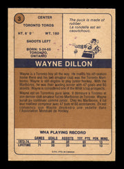 Wayne Dillon Autographed 1974-75 O-Pee-Chee WHA Card #3 Toronto Toros SKU #251618