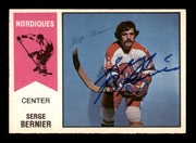 Serge Bernier Autographed 1974-75 O-Pee-Chee WHA Card #5 Quebec Nordiques SKU #251621
