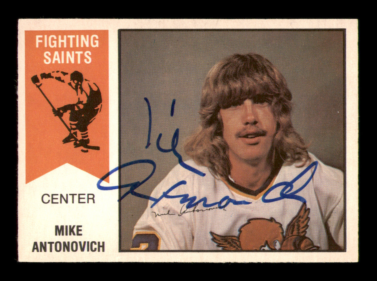 Mike Antonovich Autographed 1974-75 O-Pee-Chee WHA Card #37 Minnesota Fighting Saints SKU #251630