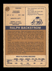 Ralph Backstrom Autographed 1974-75 O-Pee-Chee WHA Card #47 Chicago Cougars SKU #251637
