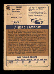 Andre Lacroix Autographed 1974-75 O-Pee-Chee WHA Card #60 San Diego Mariners SKU #251642