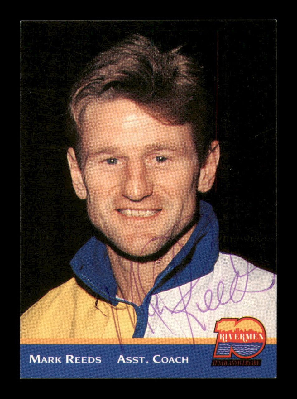 Mark Reeds Autographed 1993 Hat Tricks Card Peoria Riverman SKU #251651