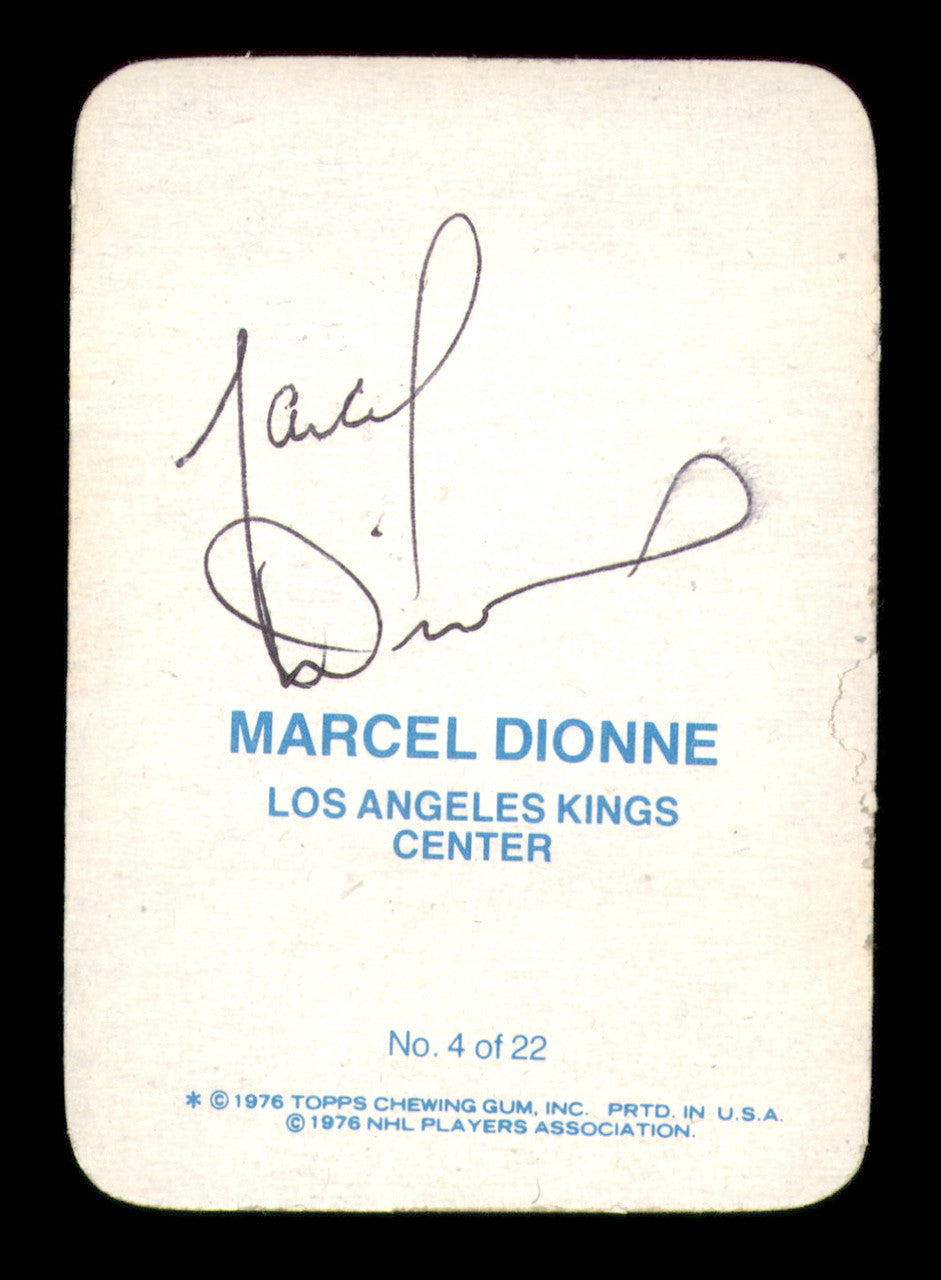 Marcel Dionne Autographed 1976-77 Topps Glossy Card #4 Los Angeles Kings (Signed on Back) SKU #251661
