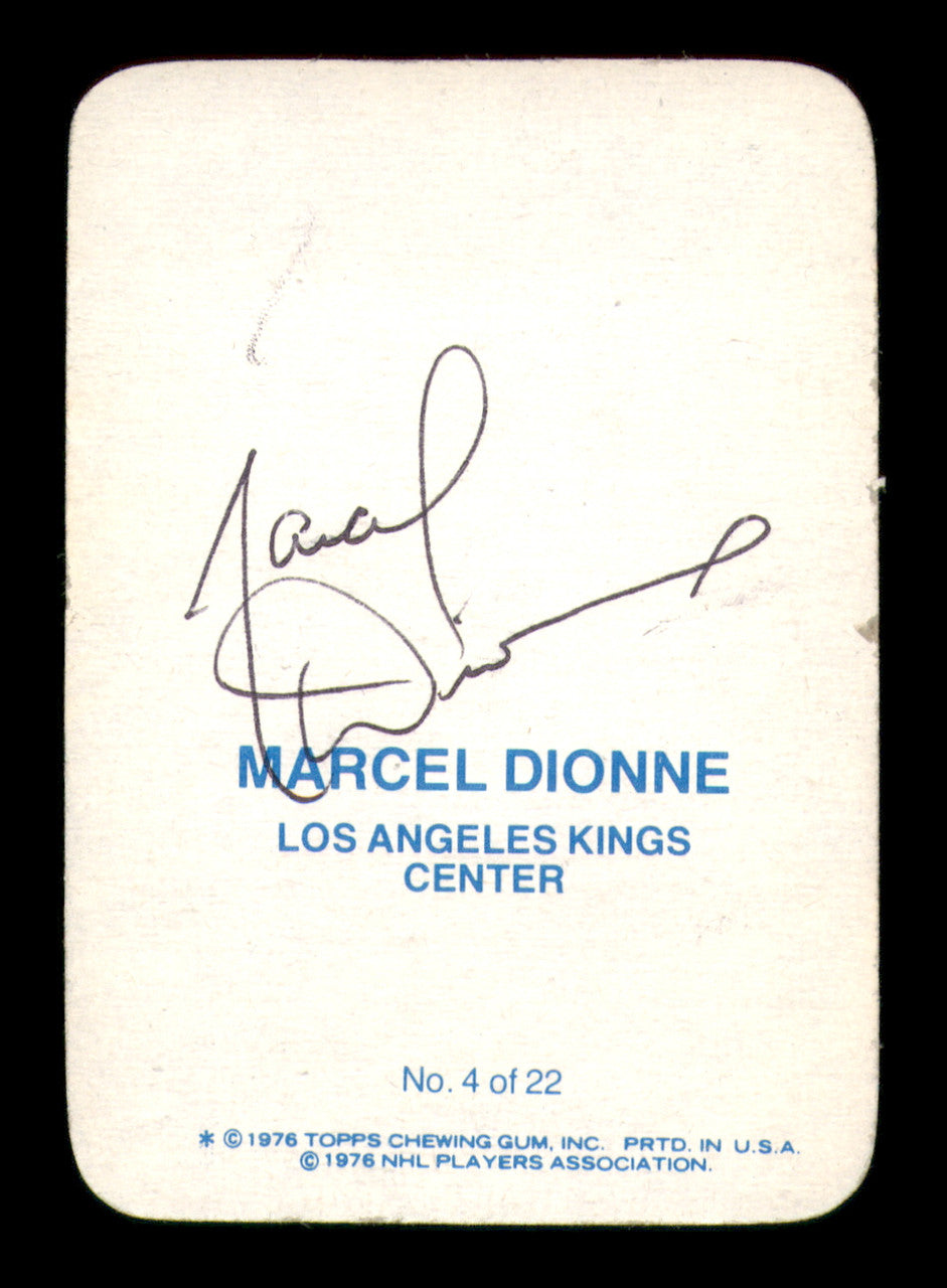 Marcel Dionne Autographed 1976-77 Topps Glossy Card #4 Los Angeles Kings (Signed on Back) SKU #251662