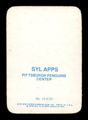 Syl Apps Autographed 1976-77 Topps Glossy Card #13 Pittsburgh Penguins SKU #251663