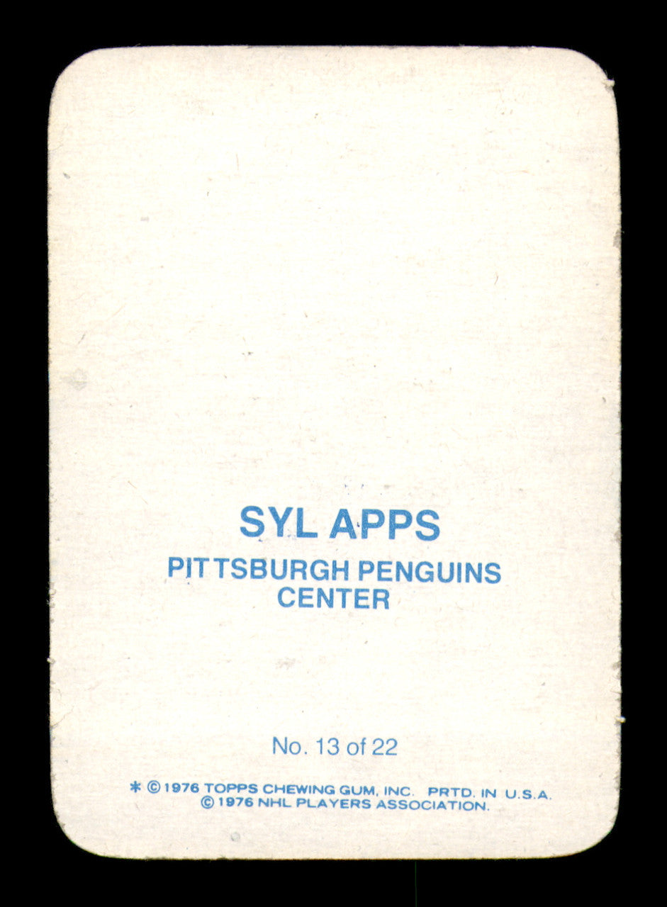 Syl Apps Autographed 1976-77 Topps Glossy Card #13 Pittsburgh Penguins SKU #251663
