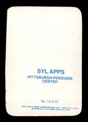 Syl Apps Autographed 1976-77 Topps Glossy Card #13 Pittsburgh Penguins SKU #251665