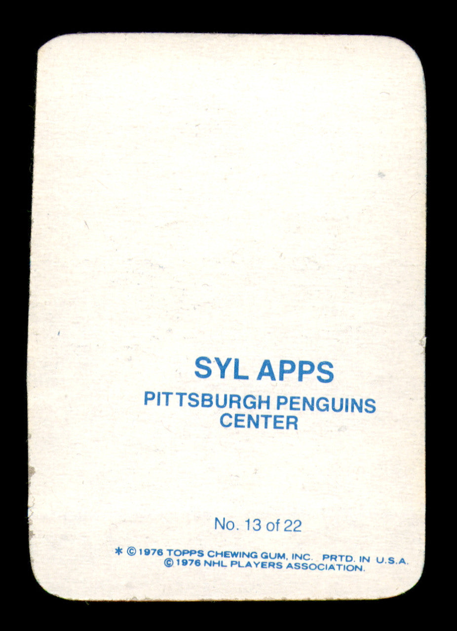 Syl Apps Autographed 1976-77 Topps Glossy Card #13 Pittsburgh Penguins SKU #251665