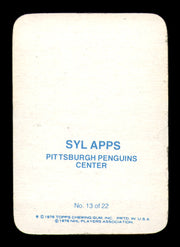 Syl Apps Autographed 1976-77 Topps Glossy Card #13 Pittsburgh Penguins SKU #251666