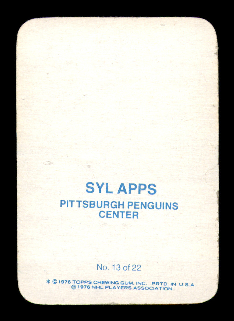 Syl Apps Autographed 1976-77 Topps Glossy Card #13 Pittsburgh Penguins SKU #251666