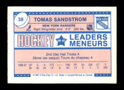 Tomas Sandstrom Autographed 1987-88 O-Pee-Chee Minis Card #39 New York Rangers SKU #251680