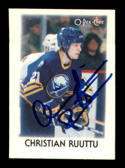 Christian Ruuttu Autographed 1987-88 O-Pee-Chee Minis Card #37 Buffalo Sabres SKU #251681
