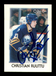 Christian Ruuttu Autographed 1987-88 O-Pee-Chee Minis Card #37 Buffalo Sabres SKU #251683