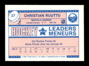 Christian Ruuttu Autographed 1987-88 O-Pee-Chee Minis Card #37 Buffalo Sabres SKU #251683