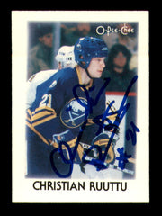 Christian Ruuttu Autographed 1987-88 O-Pee-Chee Minis Card #37 Buffalo Sabres SKU #251684