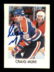 Craig Muni Autographed 1987-88 O-Pee-Chee Minis Rookie Card #30 Edmonton Oilers SKU #251692
