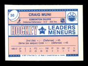 Craig Muni Autographed 1987-88 O-Pee-Chee Minis Rookie Card #30 Edmonton Oilers SKU #251695