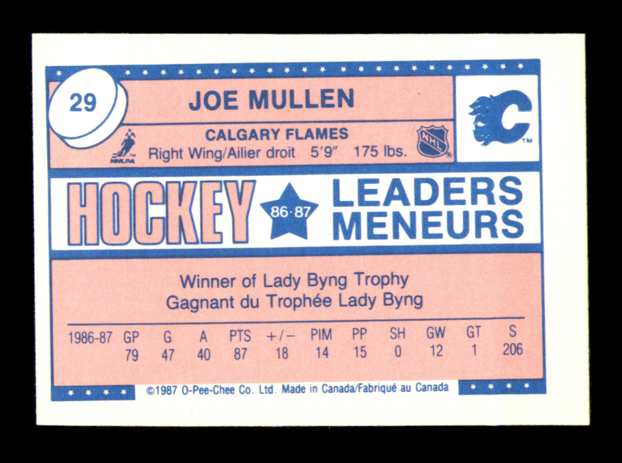 Joe Mullen Autographed 1987-88 O-Pee-Chee Minis Card #29 Calgary Flames SKU #251698