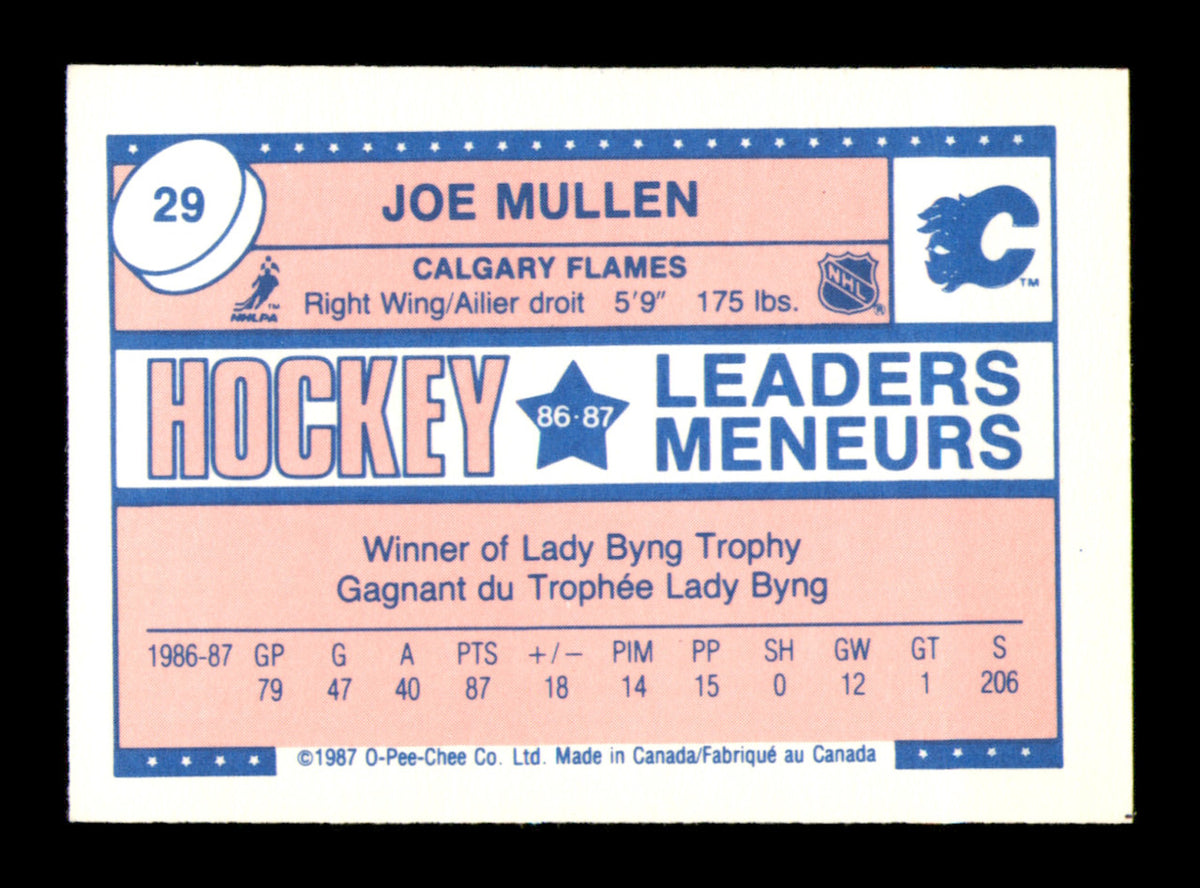 Joe Mullen Autographed 1987-88 O-Pee-Chee Minis Card #29 Calgary Flames SKU #251701