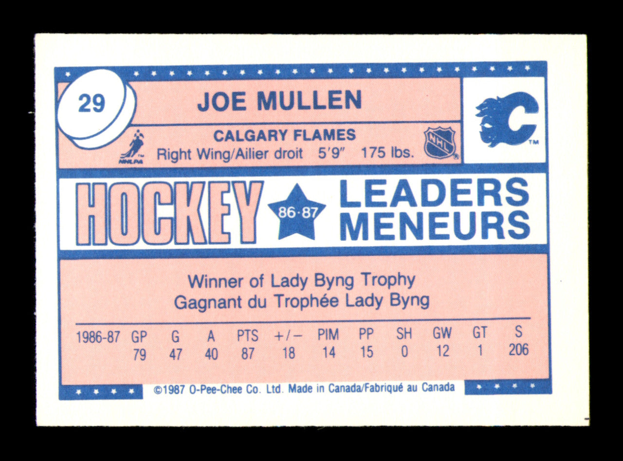 Joe Mullen Autographed 1987-88 O-Pee-Chee Minis Card #29 Calgary Flames SKU #251702