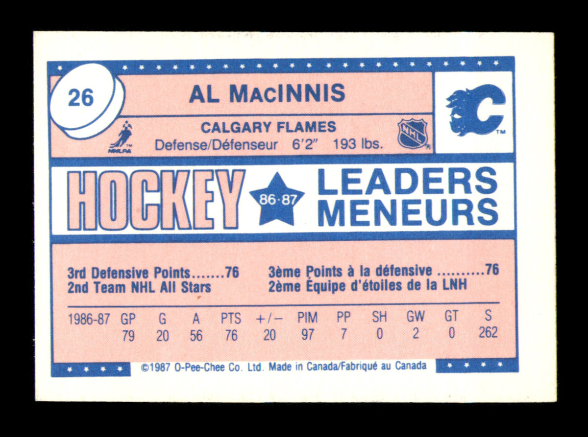 Al MacInnis Autographed 1987-88 O-Pee-Chee Minis Card #26 Calgary Flames SKU #251705