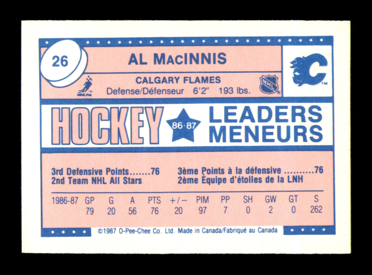 Al MacInnis Autographed 1987-88 O-Pee-Chee Minis Card #26 Calgary Flames SKU #251706